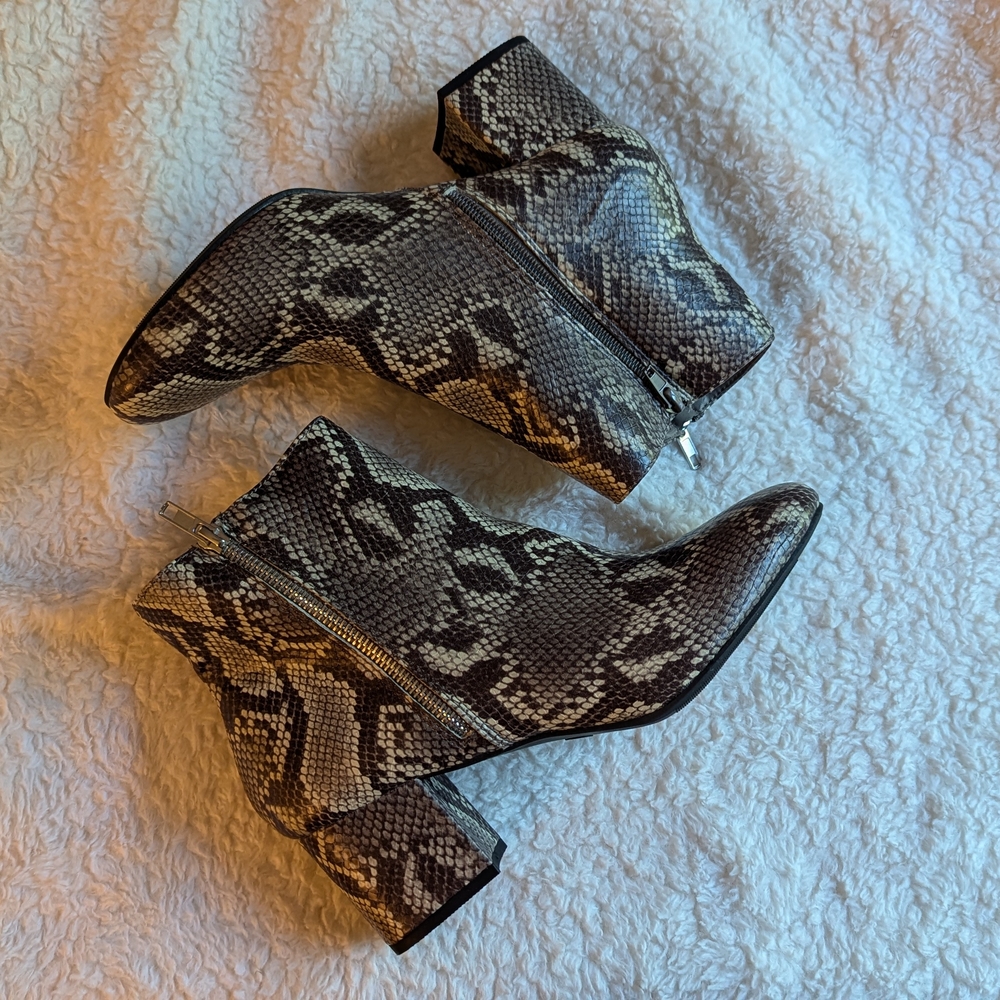 Snakeskin Ankle Boots
